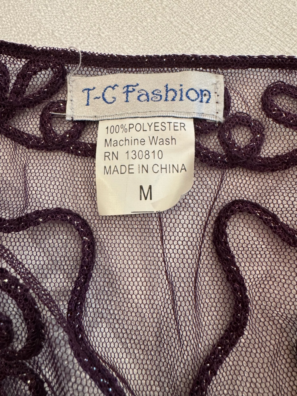 Plum Embroidered Beaded Mesh Bolero with Beadwork, Silver Threading and Sequins - Picture 8 of 8